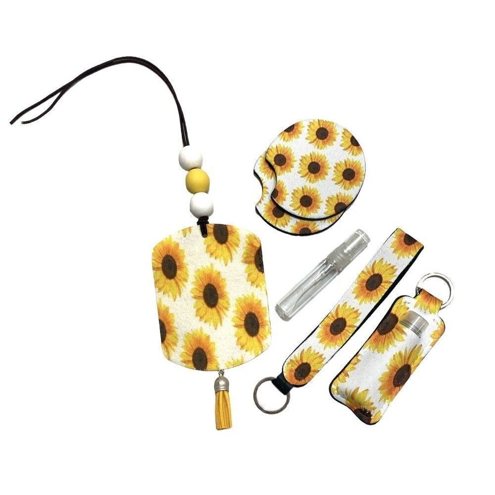 Sunflower Car Accessories/Felt Freshie/Air Freshener/Car Coaster/Lip Balm Holder
